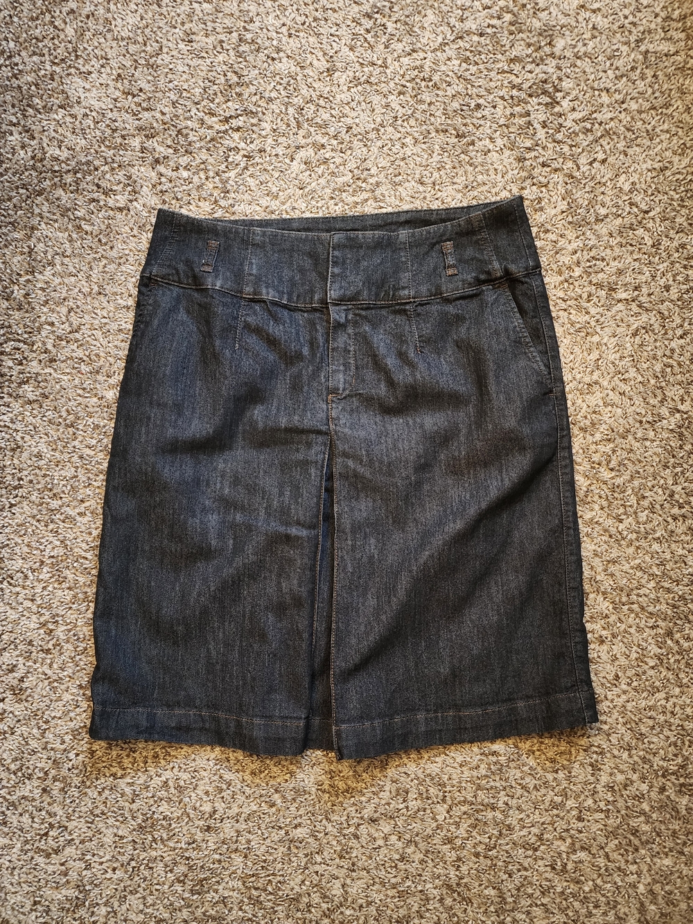 Axcess Dark Gray Denim Pencil Skirt